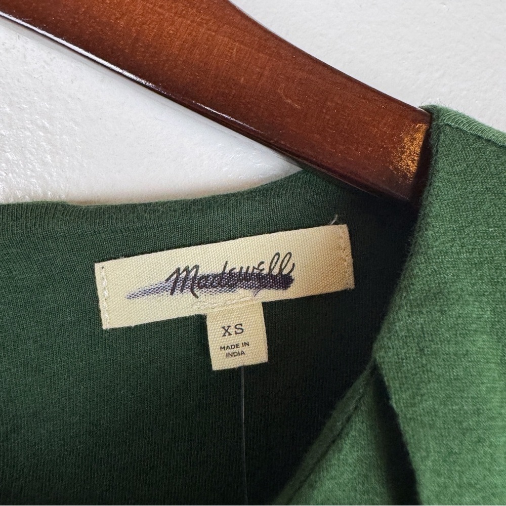 Madewell Sleeveless Crewneck Lightweight Jersey Bubble Hem Top Green Size XS NWT - Picture 7 of 8